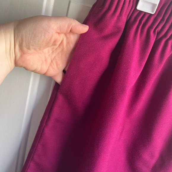 J. Crew Women’s Wool Blend Side Walk Pull On Fuchsia Mini Skirt Size 14 - Picture 3 of 7